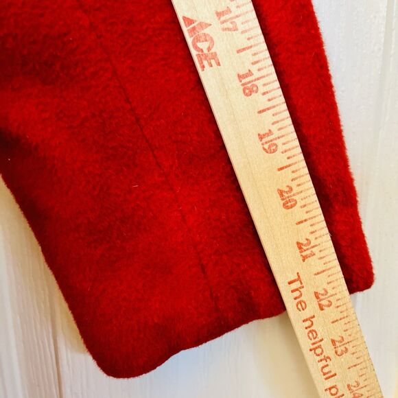 Vtg Styled by Stratton Red Wool Coat Mink Fur Collar 50s 60s Jackie O Union USA - Picture 10 of 16